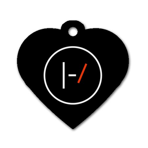 Twenty One Pilots Band Logo Dog Tag Heart (Two Sides) from ArtsNow.com Back