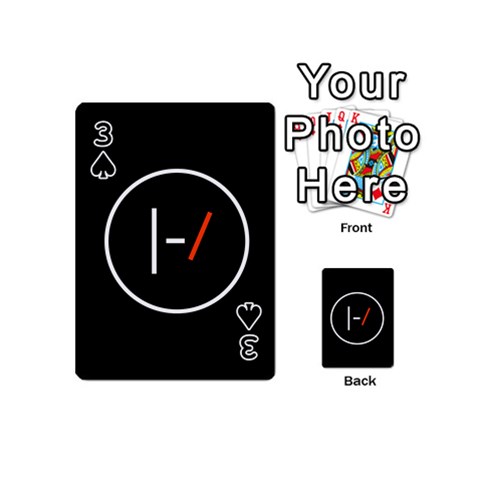Twenty One Pilots Band Logo Playing Cards 54 (Mini) from ArtsNow.com Front - Spade3