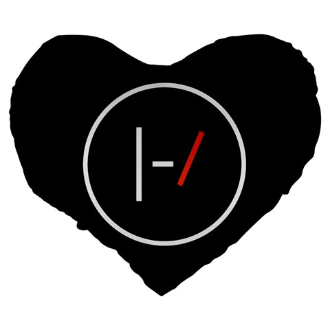 Twenty One Pilots Band Logo Large 19  Premium Heart Shape Cushion from ArtsNow.com Back