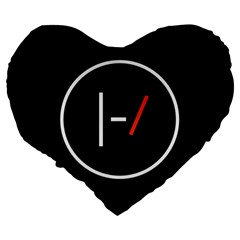 Twenty One Pilots Band Logo Large 19  Premium Heart Shape Cushion from ArtsNow.com Back
