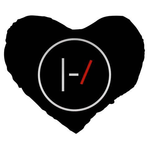 Twenty One Pilots Band Logo Large 19  Premium Flano Heart Shape Cushion from ArtsNow.com Front