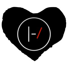 Twenty One Pilots Band Logo Large 19  Premium Flano Heart Shape Cushion from ArtsNow.com Front