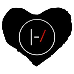 Twenty One Pilots Band Logo Large 19  Premium Flano Heart Shape Cushion from ArtsNow.com Back