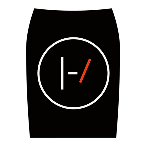 Twenty One Pilots Band Logo Midi Wrap Pencil Skirt from ArtsNow.com Back