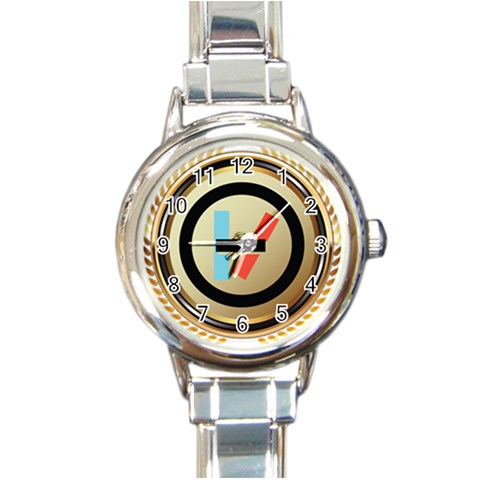 Twenty One Pilots Shield Round Italian Charm Watch from ArtsNow.com Front