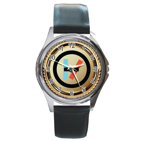Twenty One Pilots Shield Round Metal Watch from ArtsNow.com Front