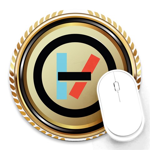 Twenty One Pilots Shield Round Mousepad from ArtsNow.com Front