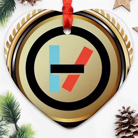 Twenty One Pilots Shield Ornament (Heart) from ArtsNow.com Front