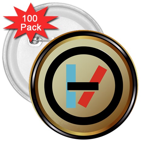 Twenty One Pilots Shield 3  Button (100 pack) from ArtsNow.com Front