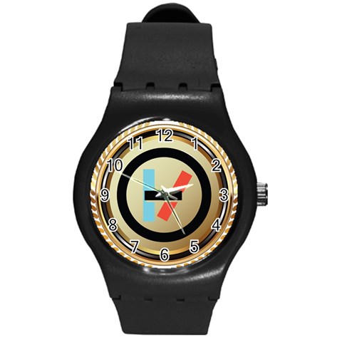 Twenty One Pilots Shield Round Plastic Sport Watch (M) from ArtsNow.com Front
