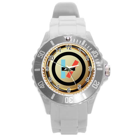 Twenty One Pilots Shield Round Plastic Sport Watch (L) from ArtsNow.com Front