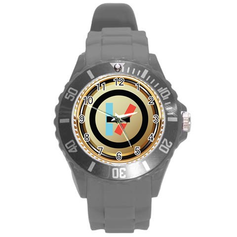 Twenty One Pilots Shield Round Plastic Sport Watch (L) from ArtsNow.com Front