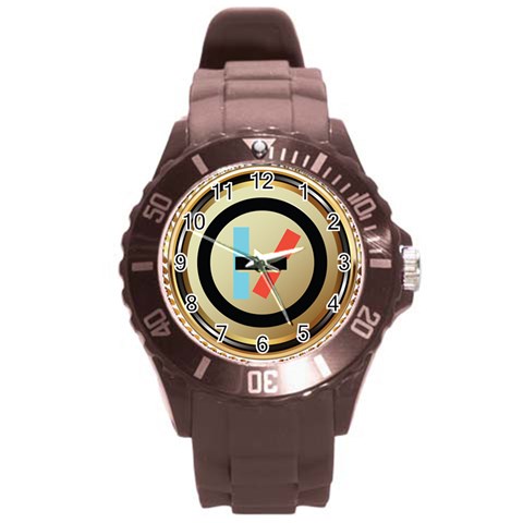 Twenty One Pilots Shield Round Plastic Sport Watch (L) from ArtsNow.com Front