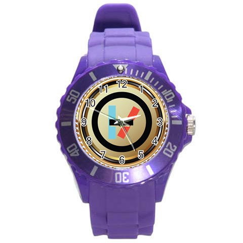 Twenty One Pilots Shield Round Plastic Sport Watch (L) from ArtsNow.com Front