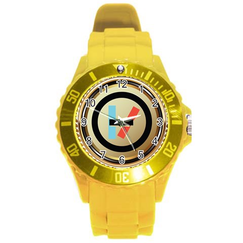 Twenty One Pilots Shield Round Plastic Sport Watch (L) from ArtsNow.com Front