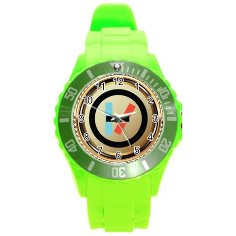Twenty One Pilots Shield Round Plastic Sport Watch (L) from ArtsNow.com Front