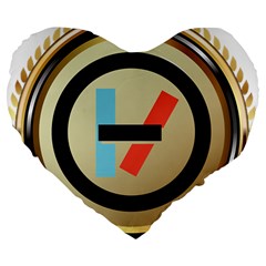 Twenty One Pilots Shield Large 19  Premium Heart Shape Cushion from ArtsNow.com Front