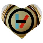 Twenty One Pilots Shield Large 19  Premium Heart Shape Cushion