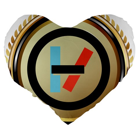 Twenty One Pilots Shield Large 19  Premium Heart Shape Cushion from ArtsNow.com Back