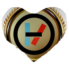 Twenty One Pilots Shield Large 19  Premium Heart Shape Cushion from ArtsNow.com Back