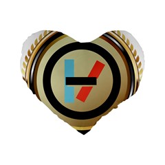 Twenty One Pilots Shield Standard 16  Premium Flano Heart Shape Cushion  from ArtsNow.com Front