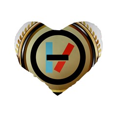 Twenty One Pilots Shield Standard 16  Premium Flano Heart Shape Cushion  from ArtsNow.com Back