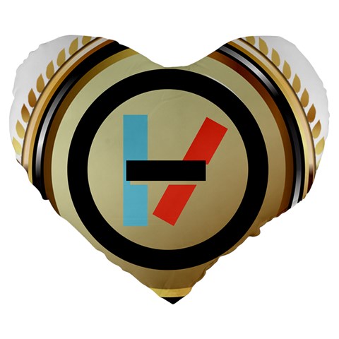 Twenty One Pilots Shield Large 19  Premium Flano Heart Shape Cushion from ArtsNow.com Front
