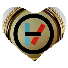 Twenty One Pilots Shield Large 19  Premium Flano Heart Shape Cushion from ArtsNow.com Front