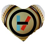 Twenty One Pilots Shield Large 19  Premium Flano Heart Shape Cushion