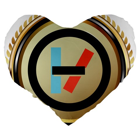 Twenty One Pilots Shield Large 19  Premium Flano Heart Shape Cushion from ArtsNow.com Back