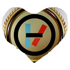 Twenty One Pilots Shield Large 19  Premium Flano Heart Shape Cushion from ArtsNow.com Back