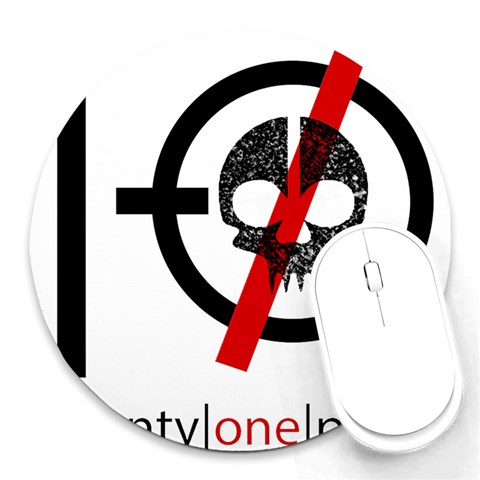 Twenty One Pilots Skull Round Mousepad from ArtsNow.com Front