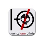 Twenty One Pilots Skull Rubber Coaster (Square)