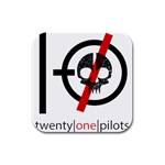 Twenty One Pilots Skull Rubber Square Coaster (4 pack)