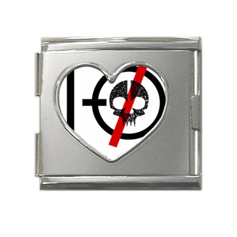 Twenty One Pilots Skull Mega Link Heart Italian Charm (18mm) from ArtsNow.com Front