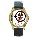Twenty One Pilots Skull Round Gold Metal Watch
