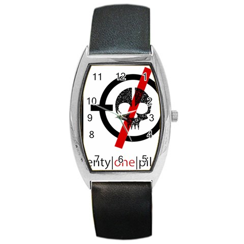 Twenty One Pilots Skull Barrel Style Metal Watch from ArtsNow.com Front