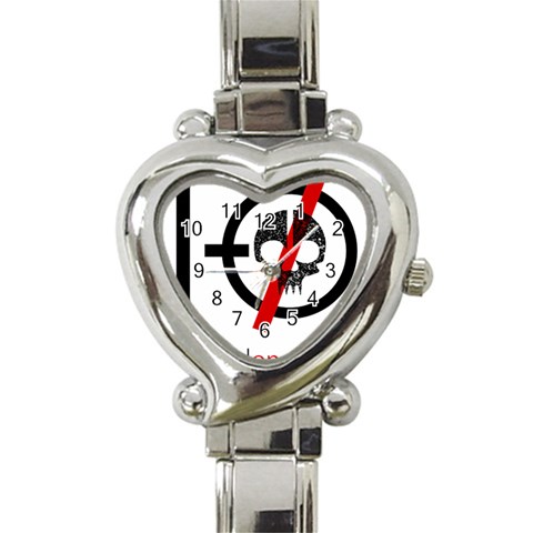 Twenty One Pilots Skull Heart Italian Charm Watch from ArtsNow.com Front