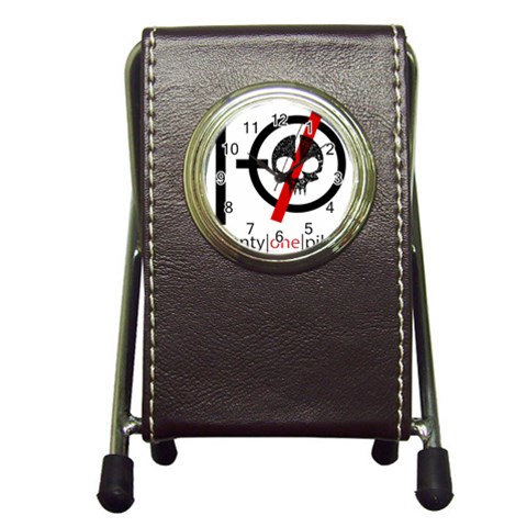 Twenty One Pilots Skull Pen Holder Desk Clock from ArtsNow.com Front
