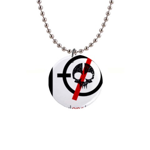Twenty One Pilots Skull 1  Button Necklace from ArtsNow.com Front