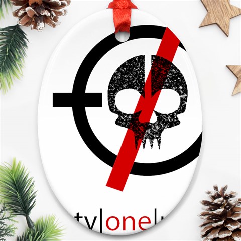 Twenty One Pilots Skull Oval Ornament (Two Sides) from ArtsNow.com Front
