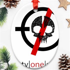 Twenty One Pilots Skull Oval Ornament (Two Sides) from ArtsNow.com Back