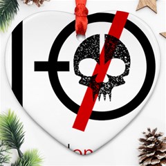 Twenty One Pilots Skull Heart Ornament (Two Sides) from ArtsNow.com Front
