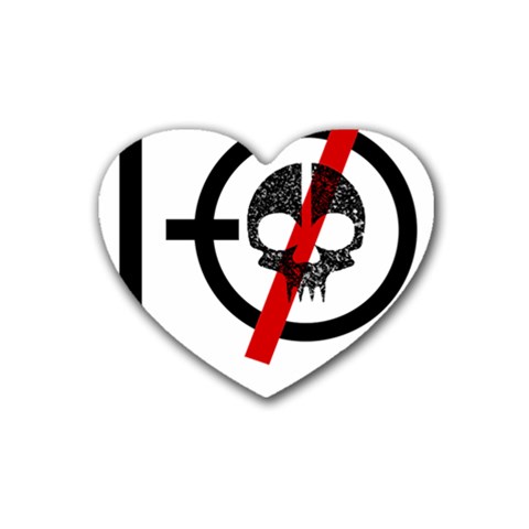 Twenty One Pilots Skull Rubber Coaster (Heart) from ArtsNow.com Front