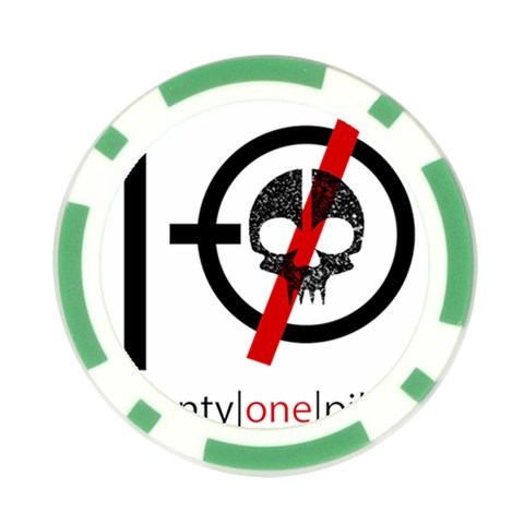 Twenty One Pilots Skull Poker Chip Card Guard from ArtsNow.com Front