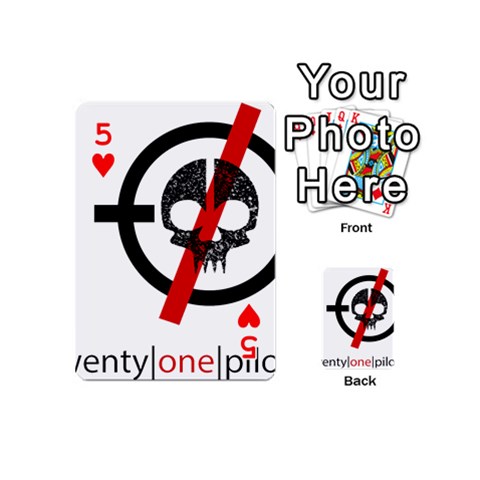 Twenty One Pilots Skull Playing Cards 54 (Mini) from ArtsNow.com Front - Heart5