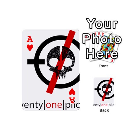 Ace Twenty One Pilots Skull Playing Cards 54 (Mini) from ArtsNow.com Front - HeartA