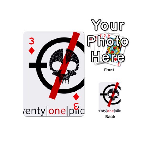 Twenty One Pilots Skull Playing Cards 54 (Mini) from ArtsNow.com Front - Diamond3