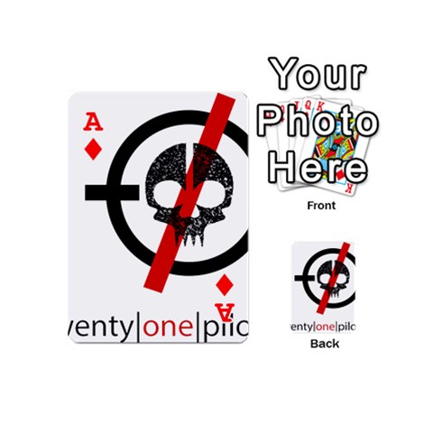 Ace Twenty One Pilots Skull Playing Cards 54 (Mini) from ArtsNow.com Front - DiamondA