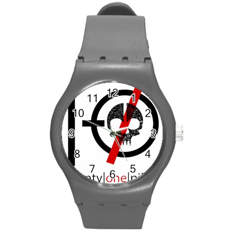 Twenty One Pilots Skull Round Plastic Sport Watch (M) from ArtsNow.com Front
